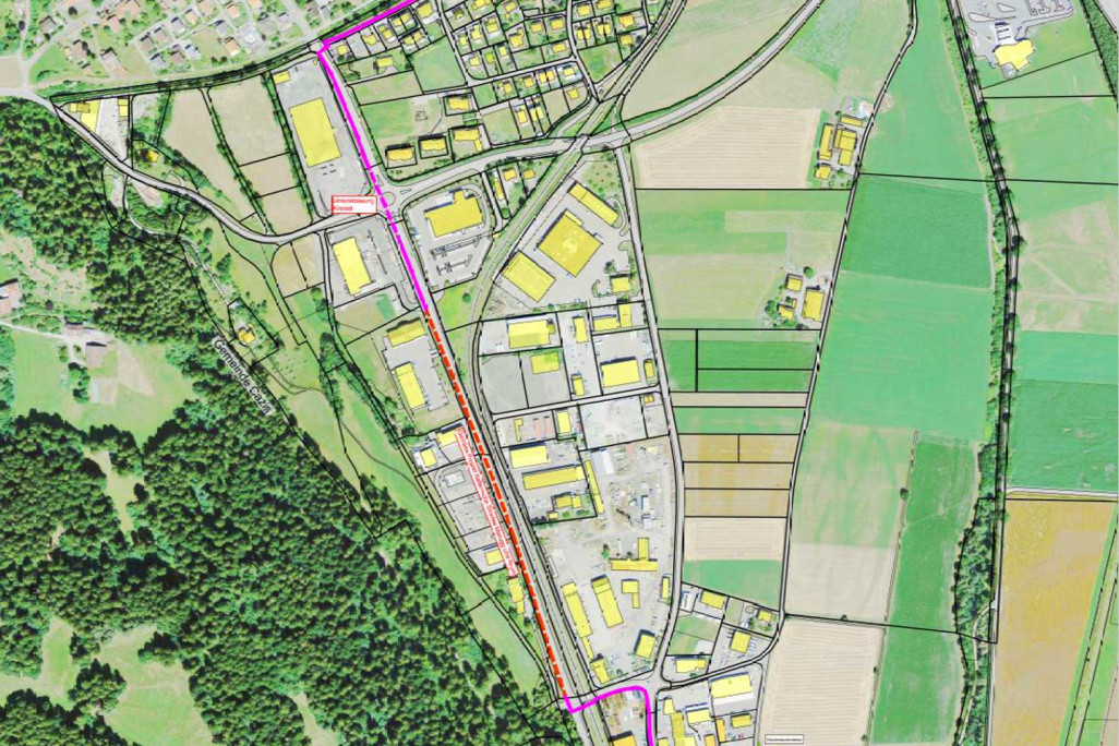 Übersichtsplan Erdgasleitung Thusis